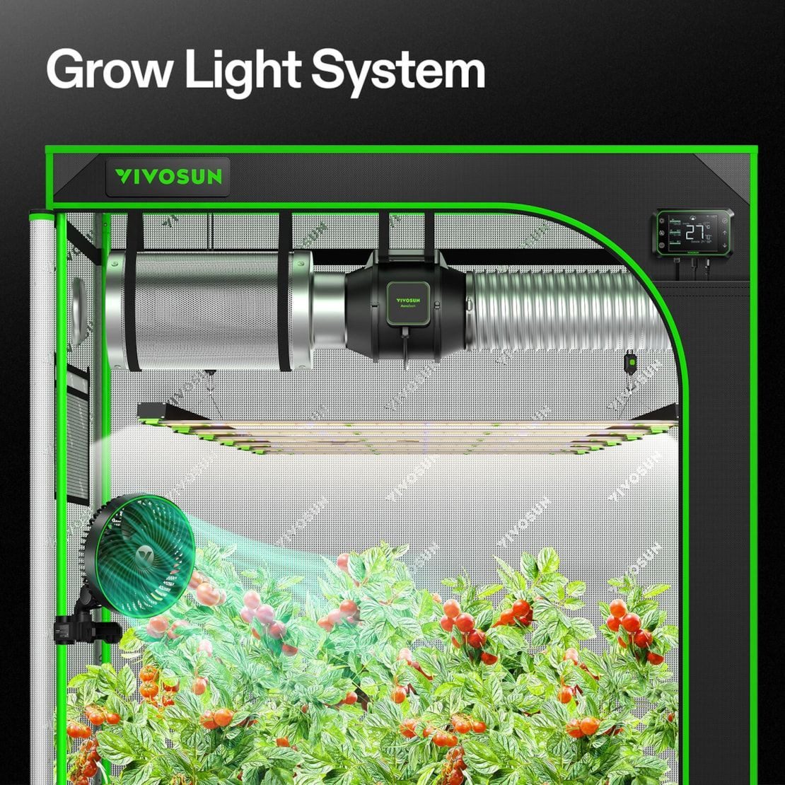VIVOSUN Pflanzenlampe VIVOSUN VSFD Vollspektrum LED Growlampe, LED fest integriert, Vollspektrum, VSFD6500 LED 650 W mit 6 Dimmstufen