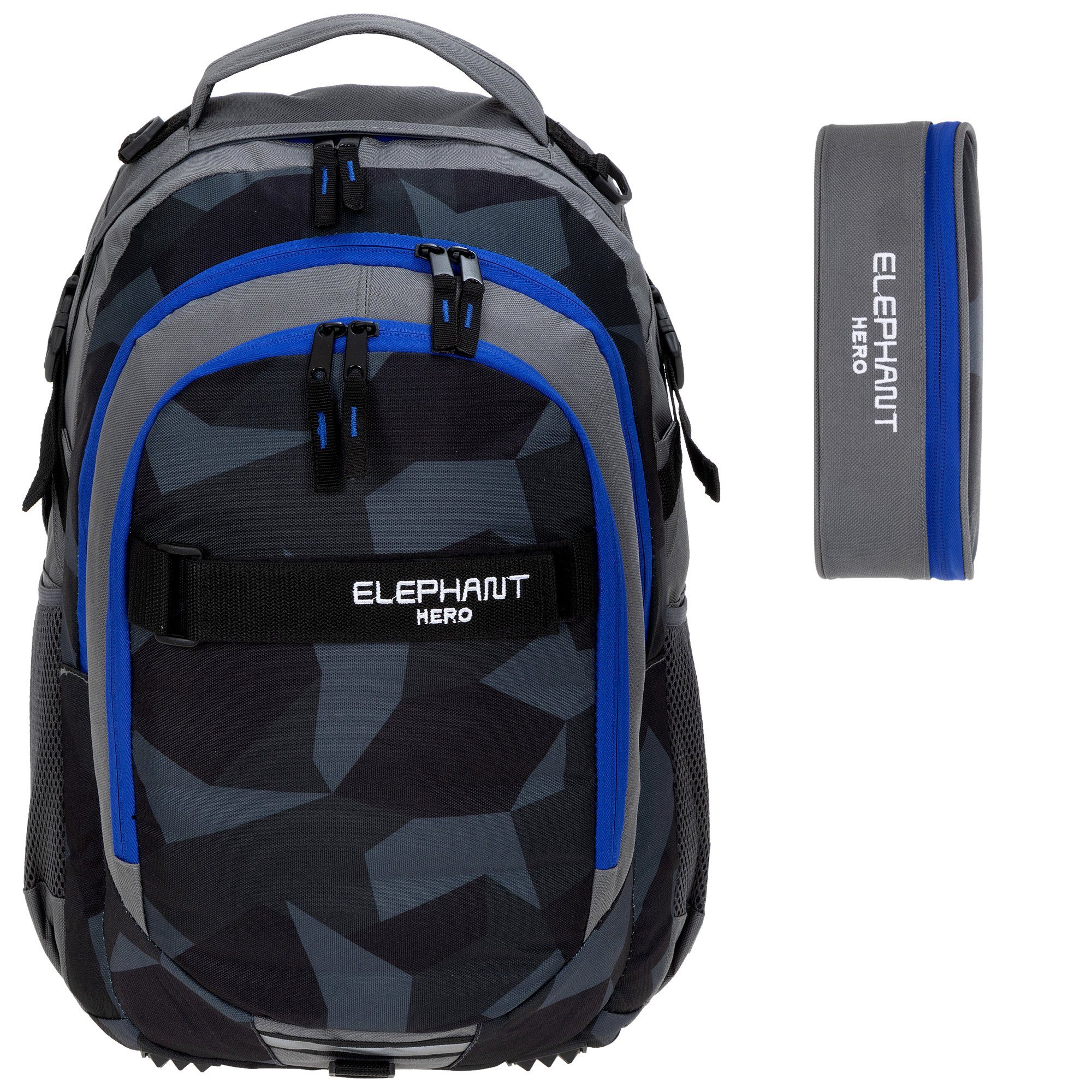ELEPHANT Schulrucksack Hero Signature Schultasche (2 Teile Set), Rucksack + Mäppchen Box