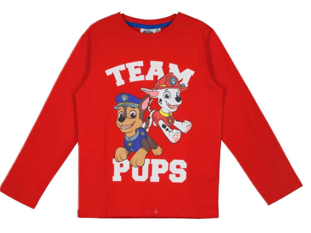 Langarmshirt Paw Patrol Chase und Marshall rot