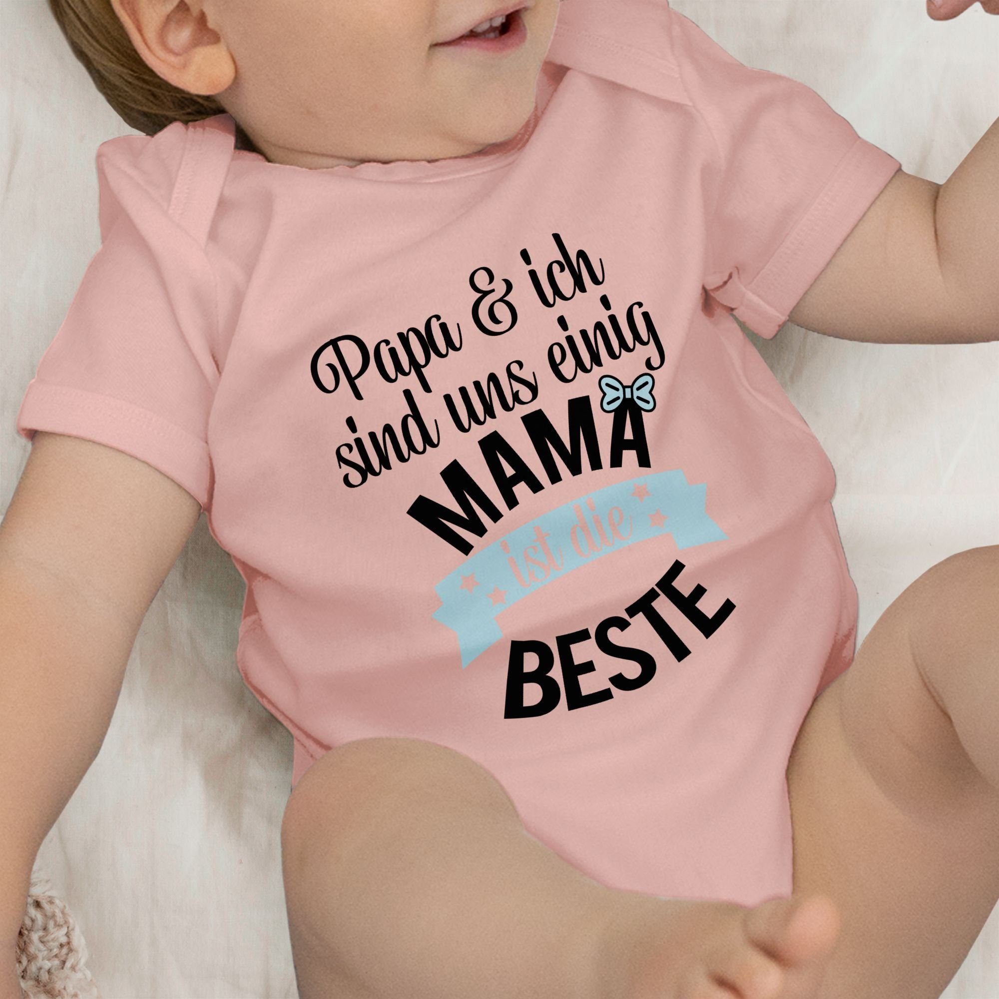 Shirtracer Shirtbody Mama ist II beste (1-tlg) die Muttertagsgeschenk Babyrosa 2