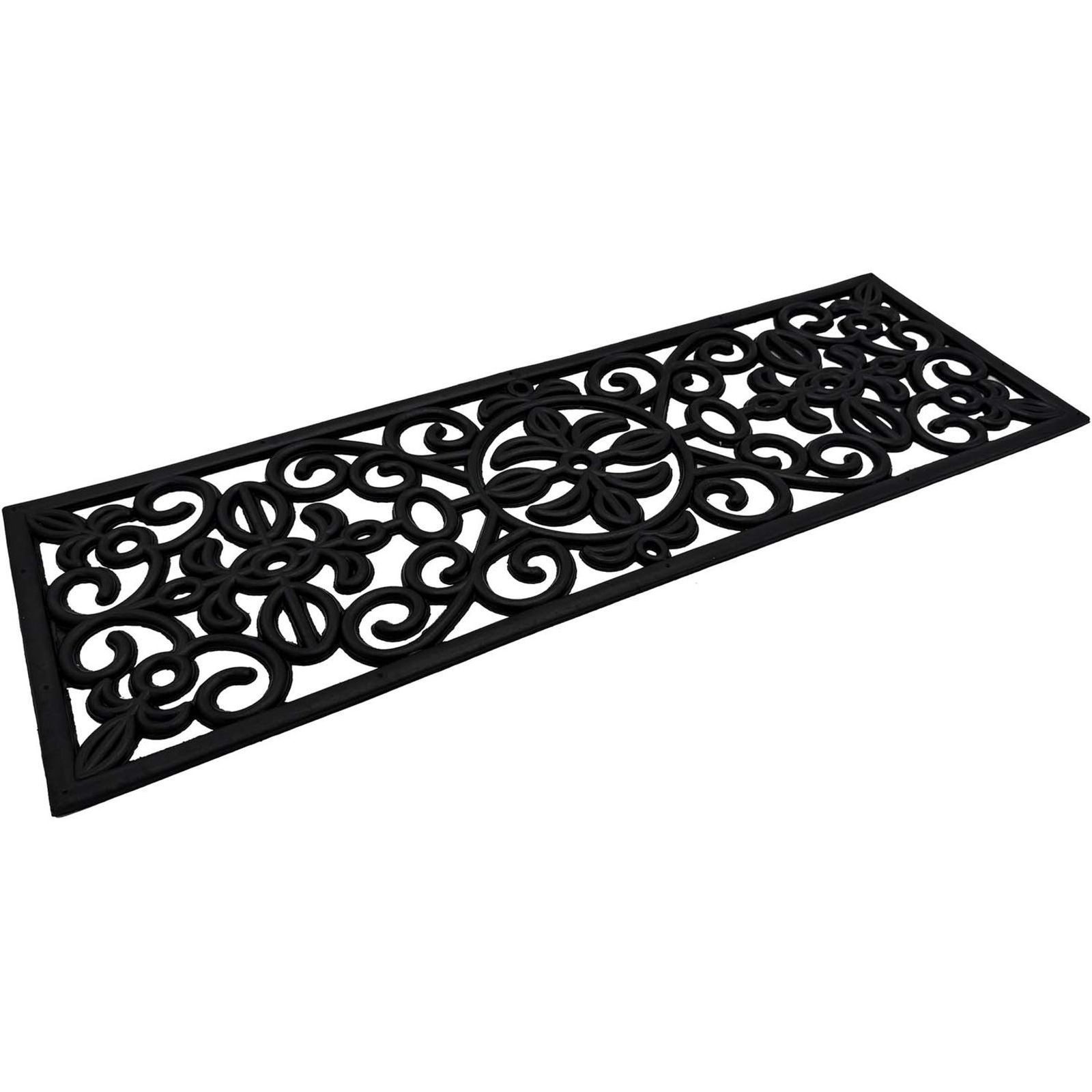 BURI Fußmatte Gummi Stufenmatte Gussoptik 75x25cm Treppenschoner Treppenmatten Fußab