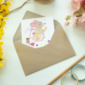 Mr. & Mrs. Panda Grußkarte Maus Basteln - Weiß - Geschenk, Einladungskarte, kreatives Basteln, G, Hochglänzende Veredelung