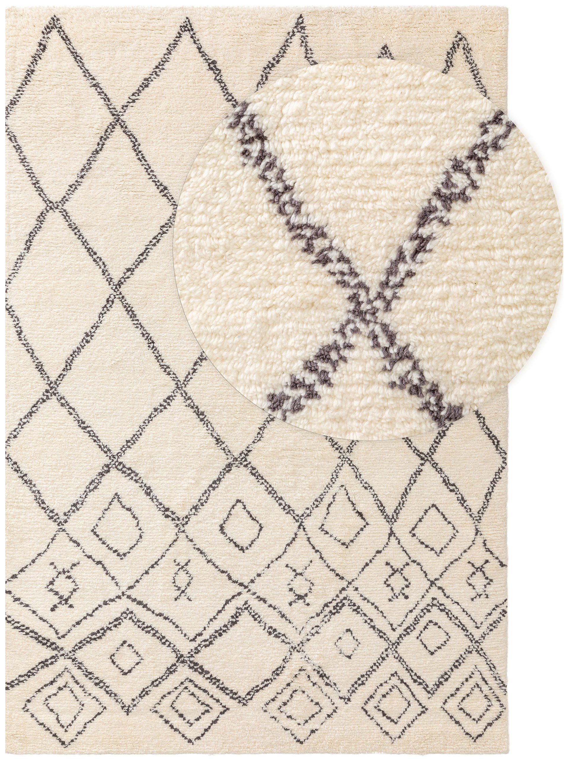 benuta Wollteppich Wilma, rechteckig, Höhe: 11 mm, 100% Wolle, Teppich Wohnzimmer, Schlafzimmer, Esszimmer, Flur, Hygge
