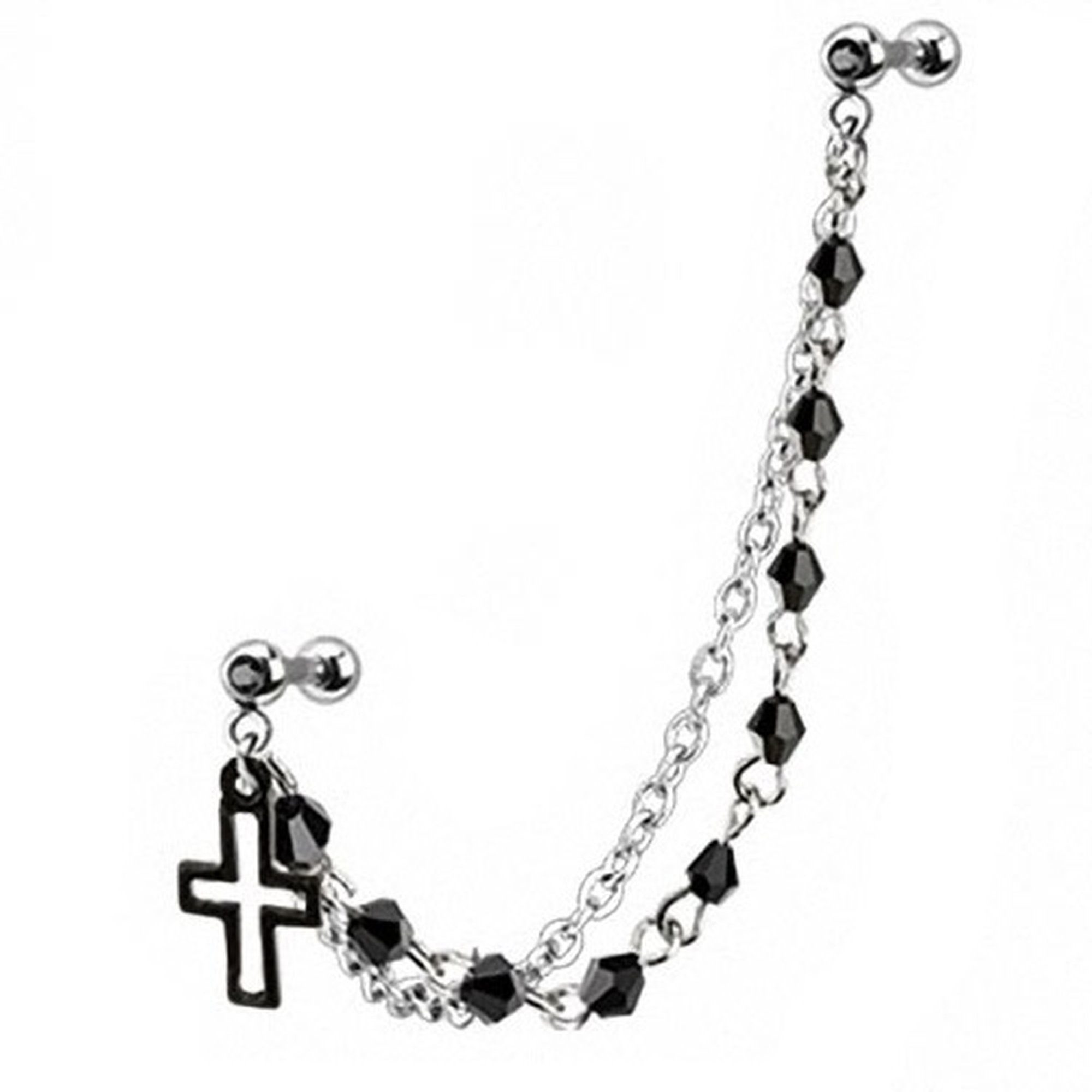 Taffstyle Piercing-Set Helix Tragus Ohr Piercing mit Kette Chirurgenstahl m günstig online kaufen