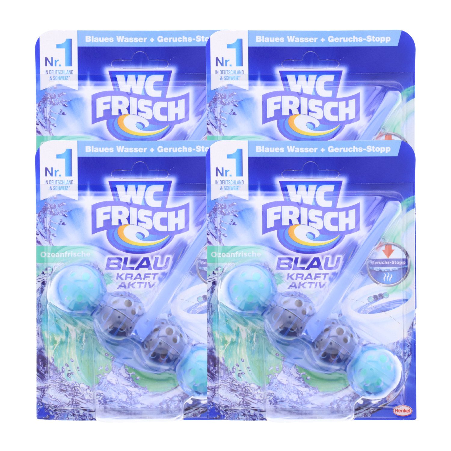 4 x WC Frisch Kraft Aktiv Blauspüler Ozeanfrische WC Reiniger je 50g WC-Reiniger