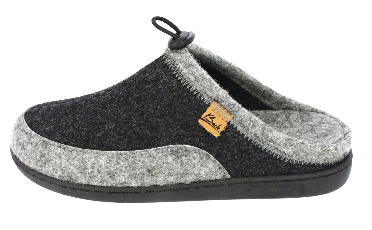 Beck Damen Filz-Clogs Finnja mit Wechselfußbett Hausschuh