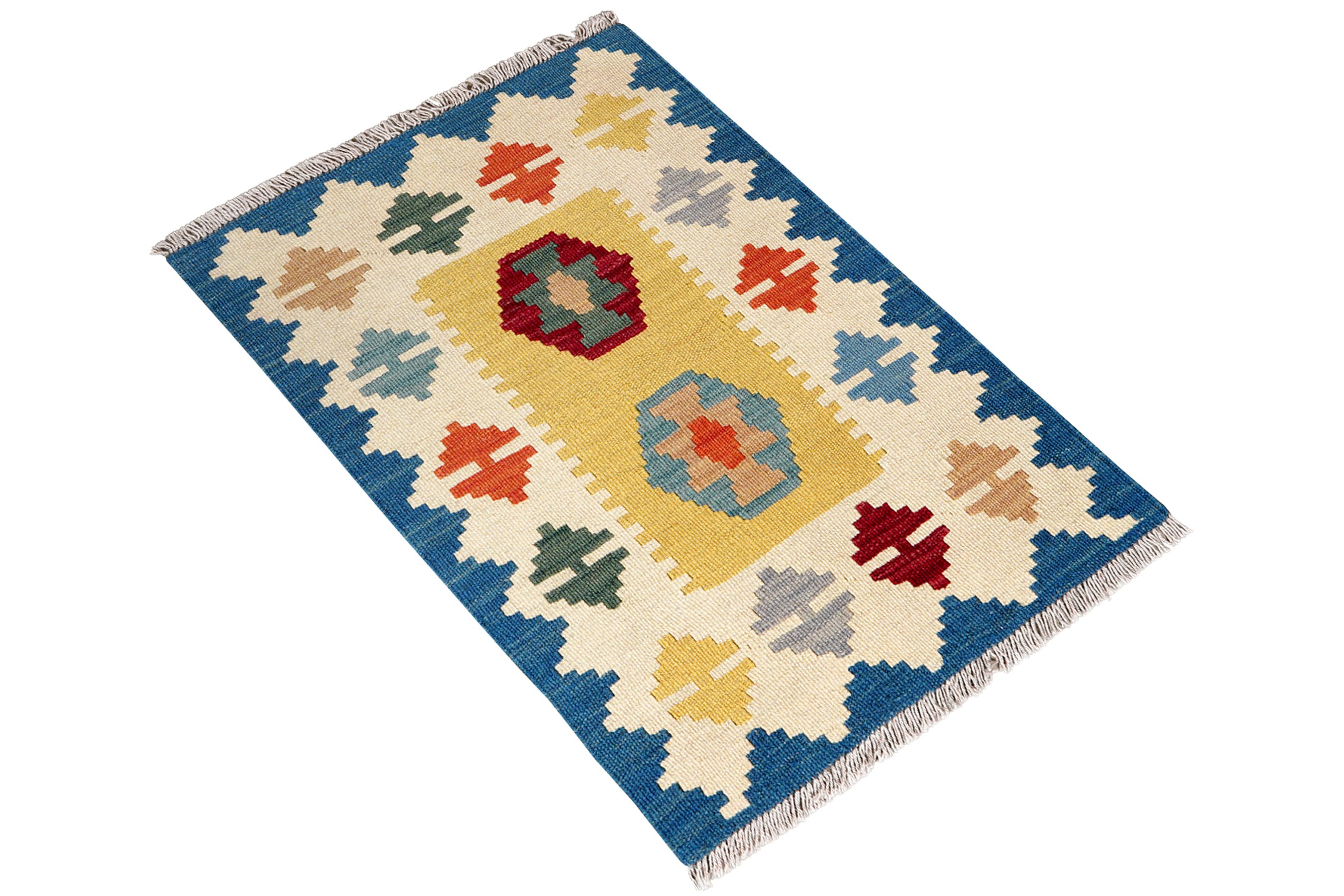 Rugtales Teppich Kelim Gashgai 93x62cm, Rechteck, Handgemachtes Unikat, nachhaltig und fair gefertigt