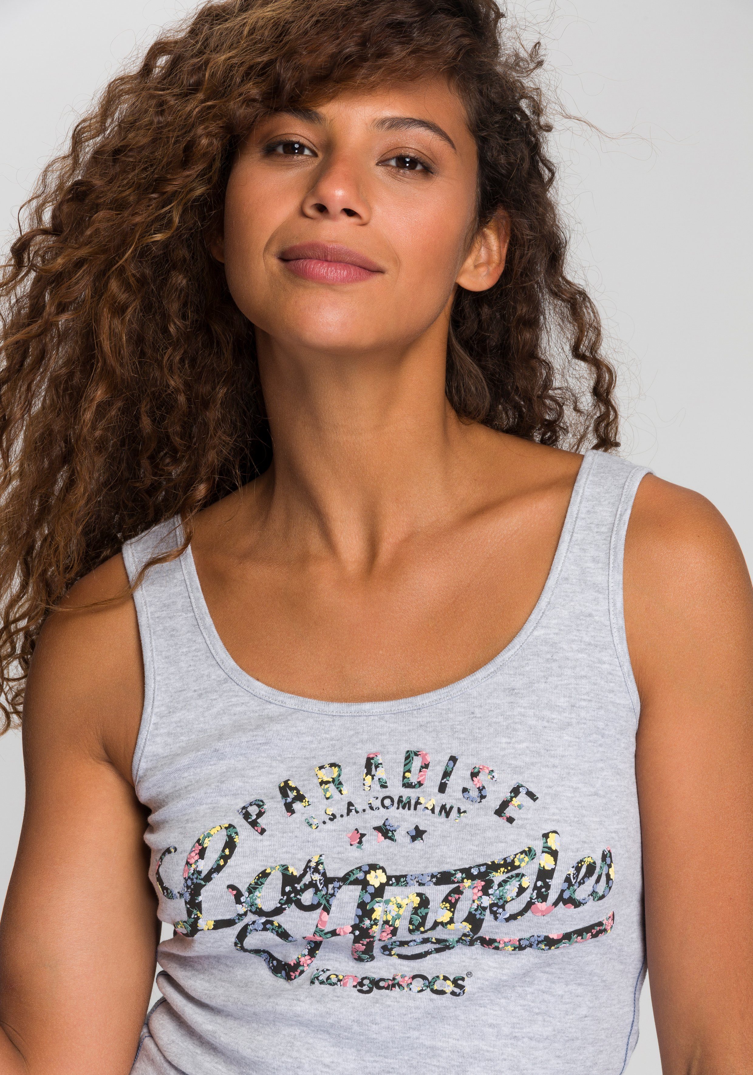 KangaROOS Tanktop mit blumigem Puff-Print