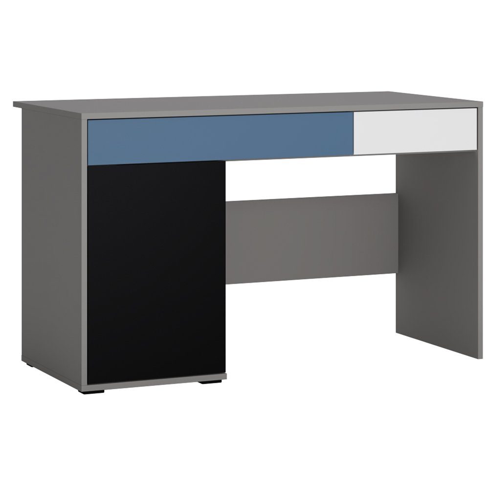 Lomadox Schreibtisch LIIVA-129, Grau Platin, Perlschwarz, günstig online kaufen