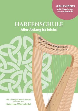Classic Cantabile Konzertgitarre Keltische Harfe Set mit 29 Saiten, Metro-Tuner, Harfenschule, Notenständer, Tasche & 2 Stimmschlüssel, Celtic Harp aus Walnussholz- Es-Dur gestimmt - Mit Halbtonmechanik