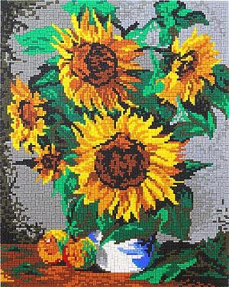 Stick it Steckpuzzle Sonnenblumen, 8600 Puzzleteile, made in Germany, Bildgröße: 66 x 53 cm