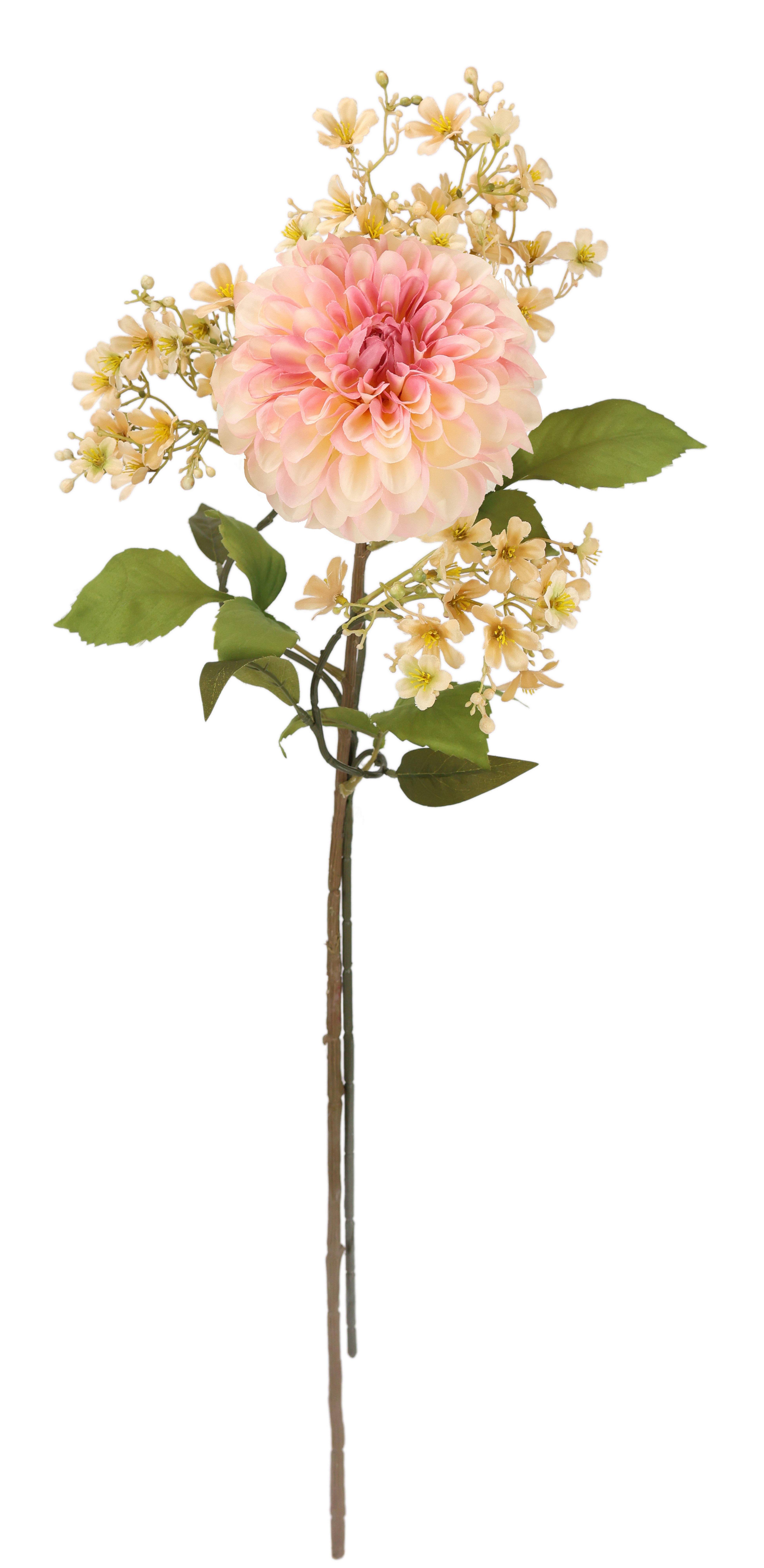 Kunstblume Stielblumen-Sortiment Dahlie Blütenzweig, I.GE.A., Höhe 74 cm, Zweig Seidenblume Einzelblume Herbstliche Künstliche Blumen Dekoblumen