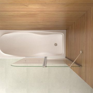duschspa Badewannenaufsatz Badewannenaufsatz Drehwand mit Querstreifen Duschtrennwand NANO Glas, Einscheibensicherheitsglas, Sicherheitsglas, (Set), Breite 120cm