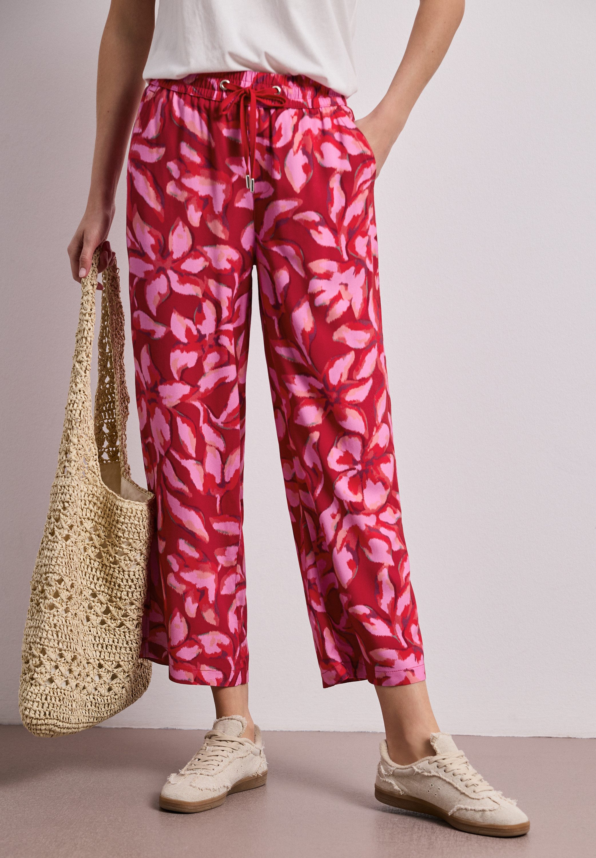 STREET ONE 7/8-Hose Style Emee bedruckt, mit Taschen, weites Bein
