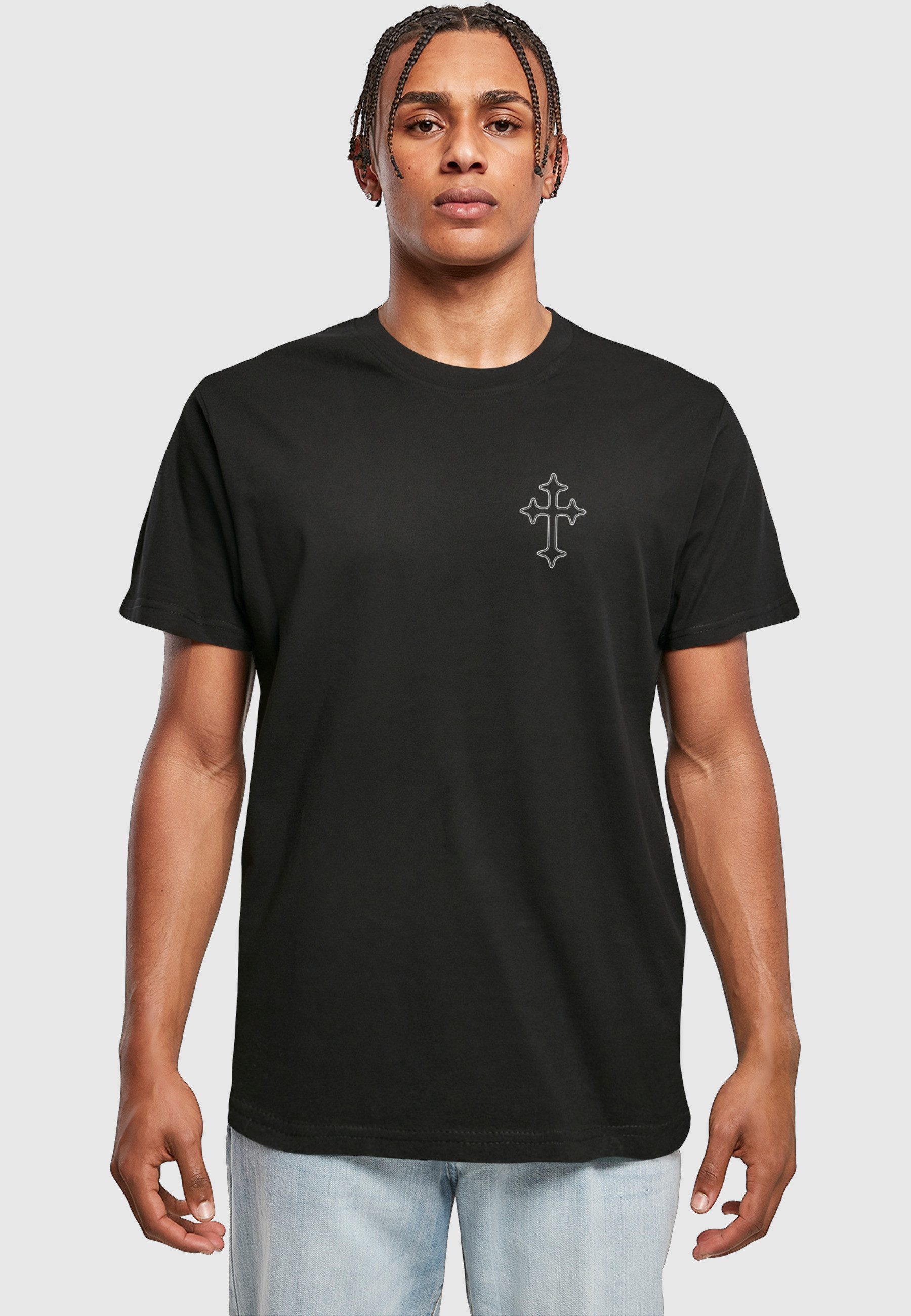 MisterTee T-Shirt MisterTee Memento Mori Oneline Cross Tee (1-tlg)