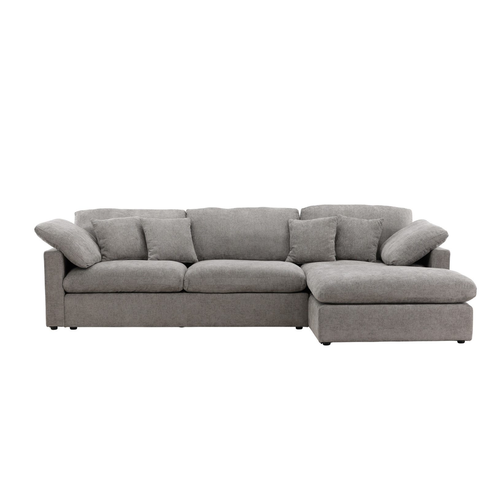 Endorphin Ecksofa Ecksofa Amalfi dunkelgrau, Ottomane flexibel montierbar, Modern
