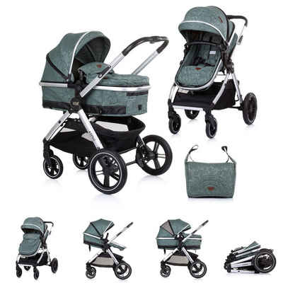 Chipolino Kombi-Kinderwagen Kinderwagen 2 in 1 Aspen, Wickeltasche Moskitonetz Schwenkräder Korb