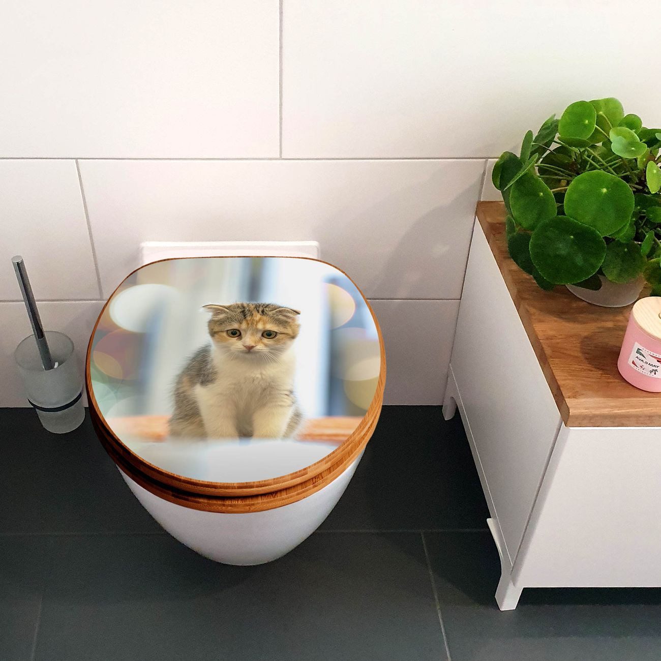 banjado WC-Sitz aus Bambus Motiv Kleine günstig online kaufen