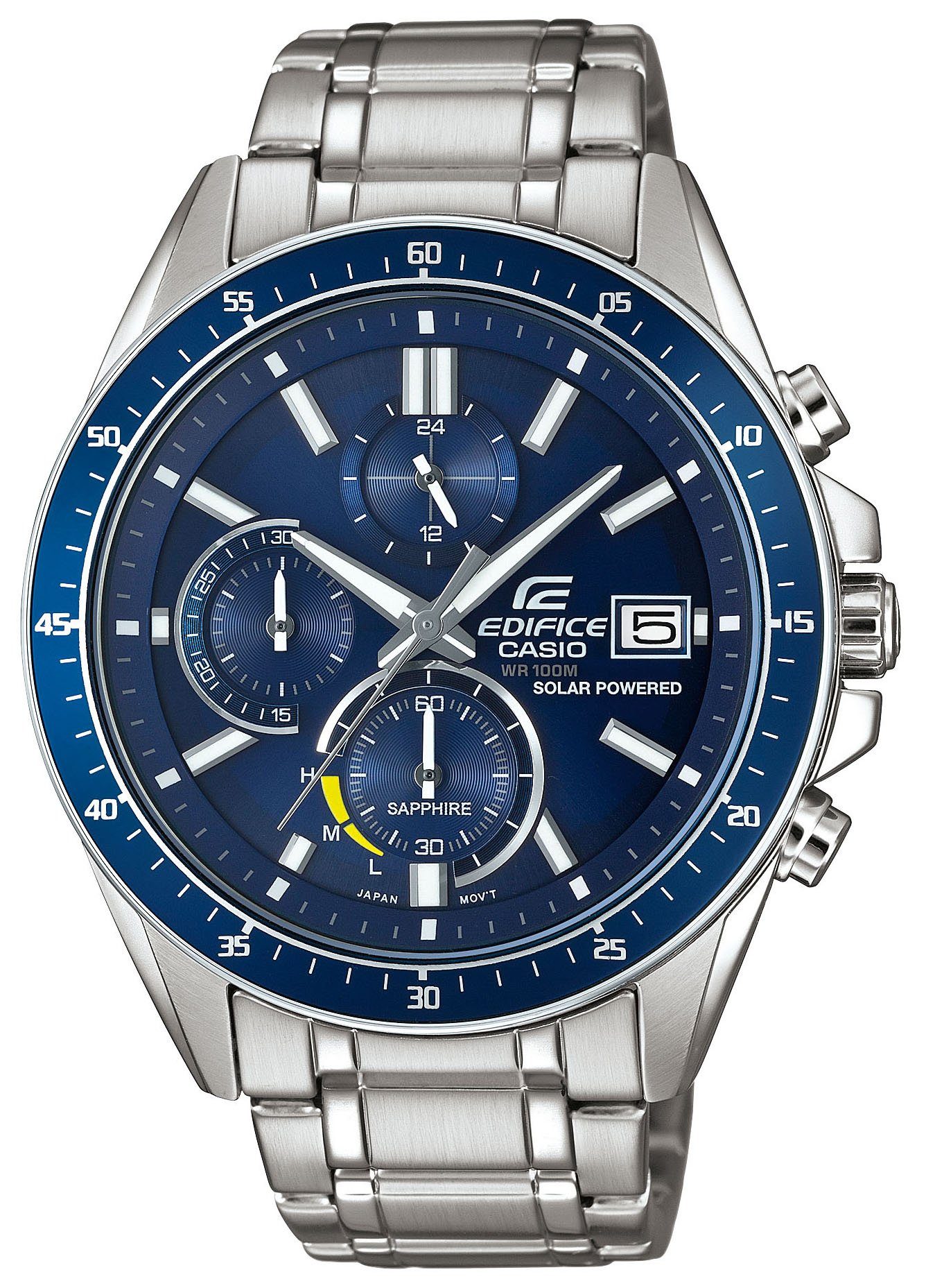 CASIO EDIFICE Chronograph EFS-S510D-2AVUEF, Solaruhr, Armbanduhr, Herrenuhr, bis 10 bar wasserdicht, Saphirglas