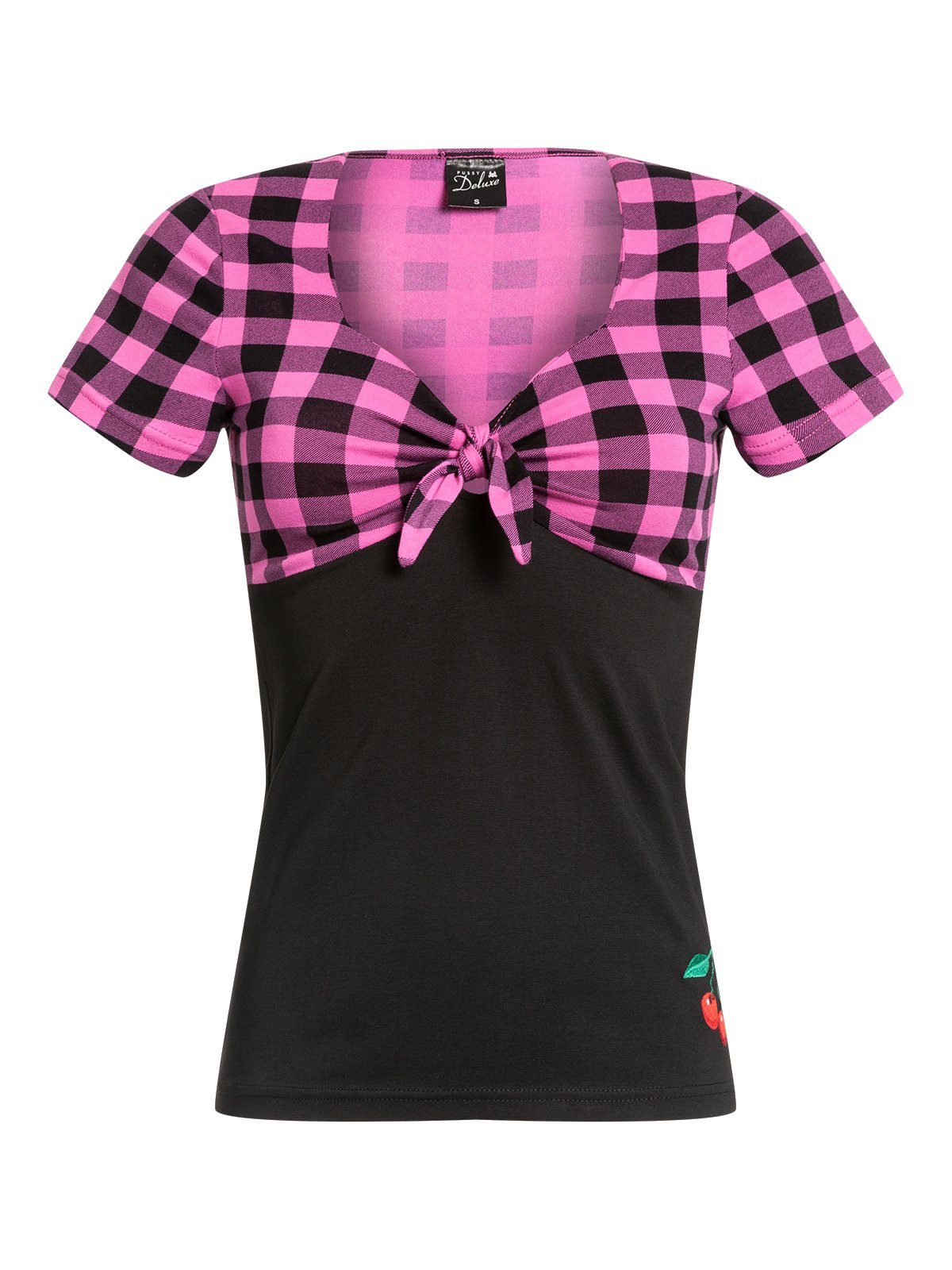 Pussy Deluxe T-Shirt Pink Checkered günstig online kaufen