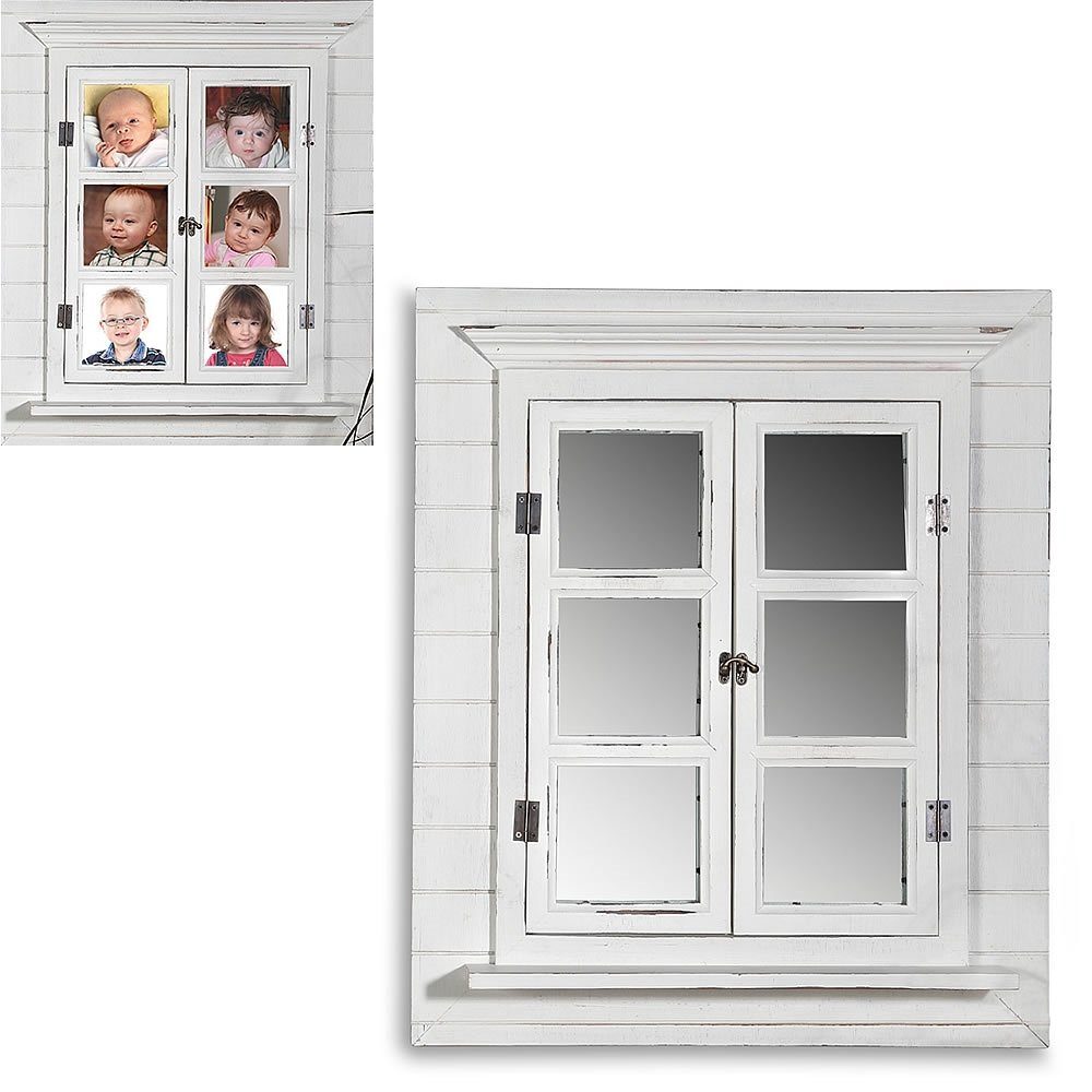 Feel2Home Wandspiegel Wandspiegel mit Scheiben Weiß braun Bilderrahmen Fens günstig online kaufen