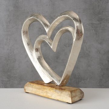 BOLTZE Dekoobjekt, Toller Skulptur Aufsteller Herzen ineinander Aluminium und Mang