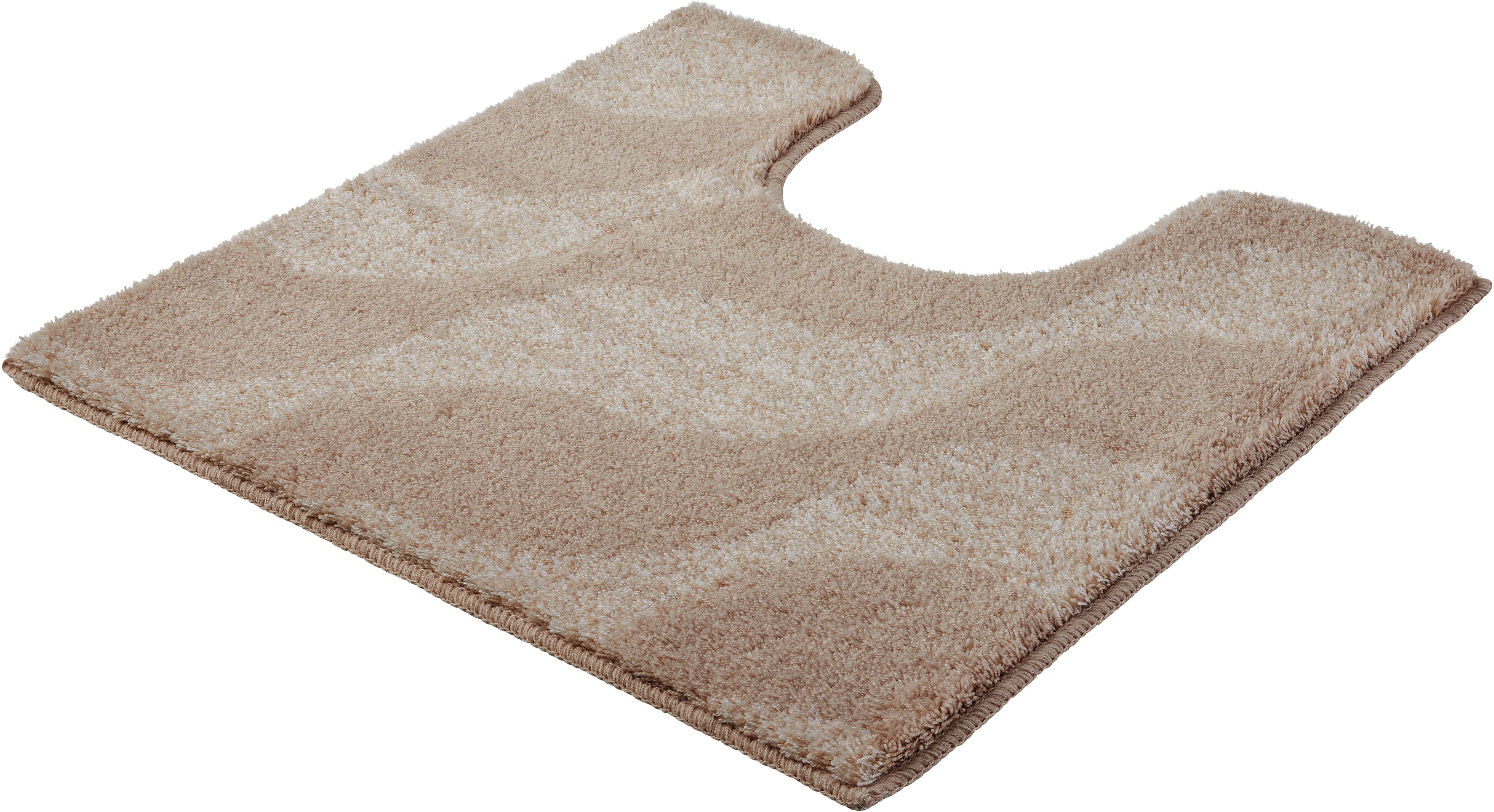 Kleine Wolke Badematte »Onda«, Höhe 15 mm, rutschhemmend beschichtet, fußbodenheizungsgeeignet, Polyacryl, quadratisch, WC-Vorleger mit Ausschnitt, Badteppich, modernes Ton in Ton Wellendesign, flauschig