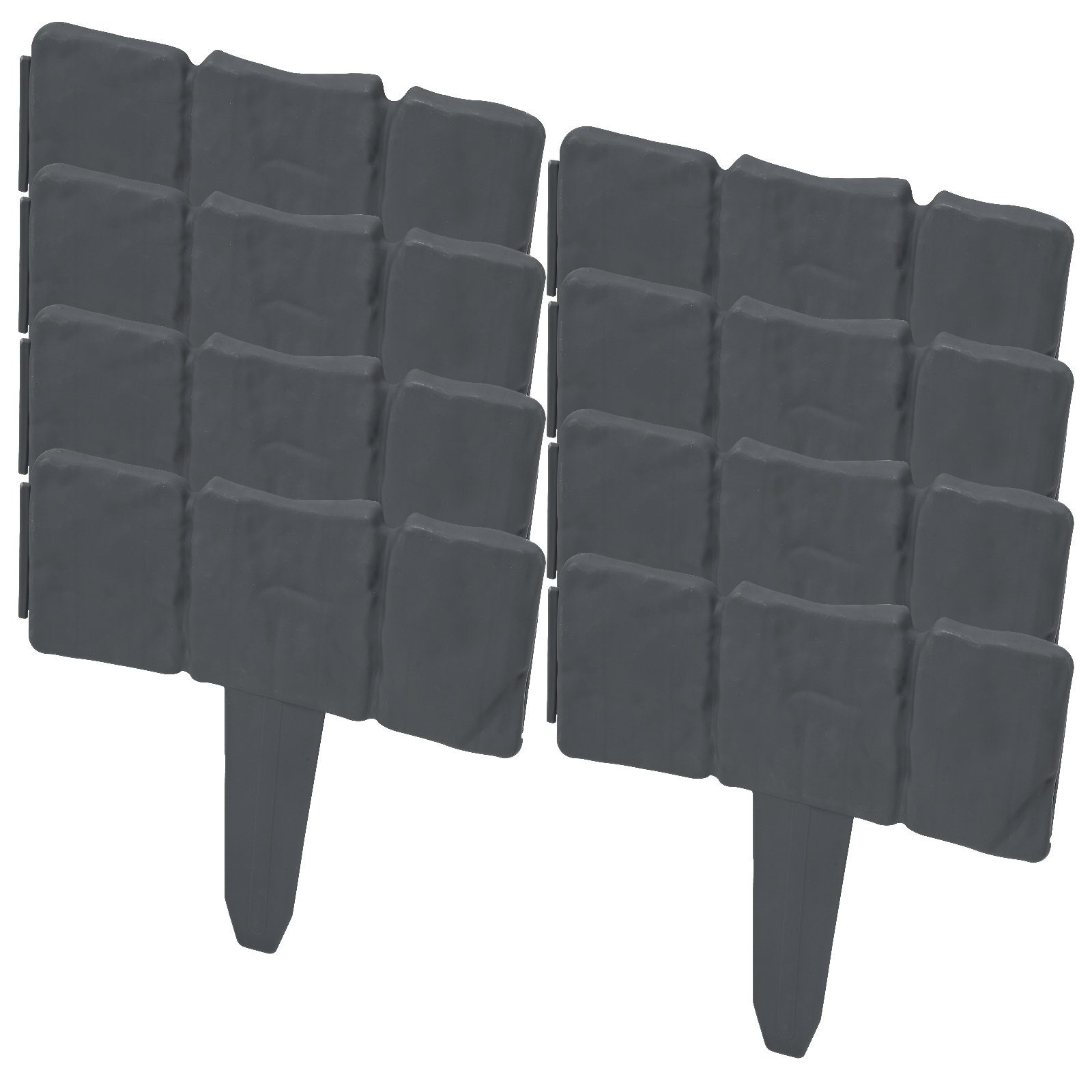 Clanmacy Rasenkante Randsteine Rasenkante in Steinoptik 2,5m Beetumrandung 10 Stücke, no deformation at 150, bending fatigue resistant and waterproof