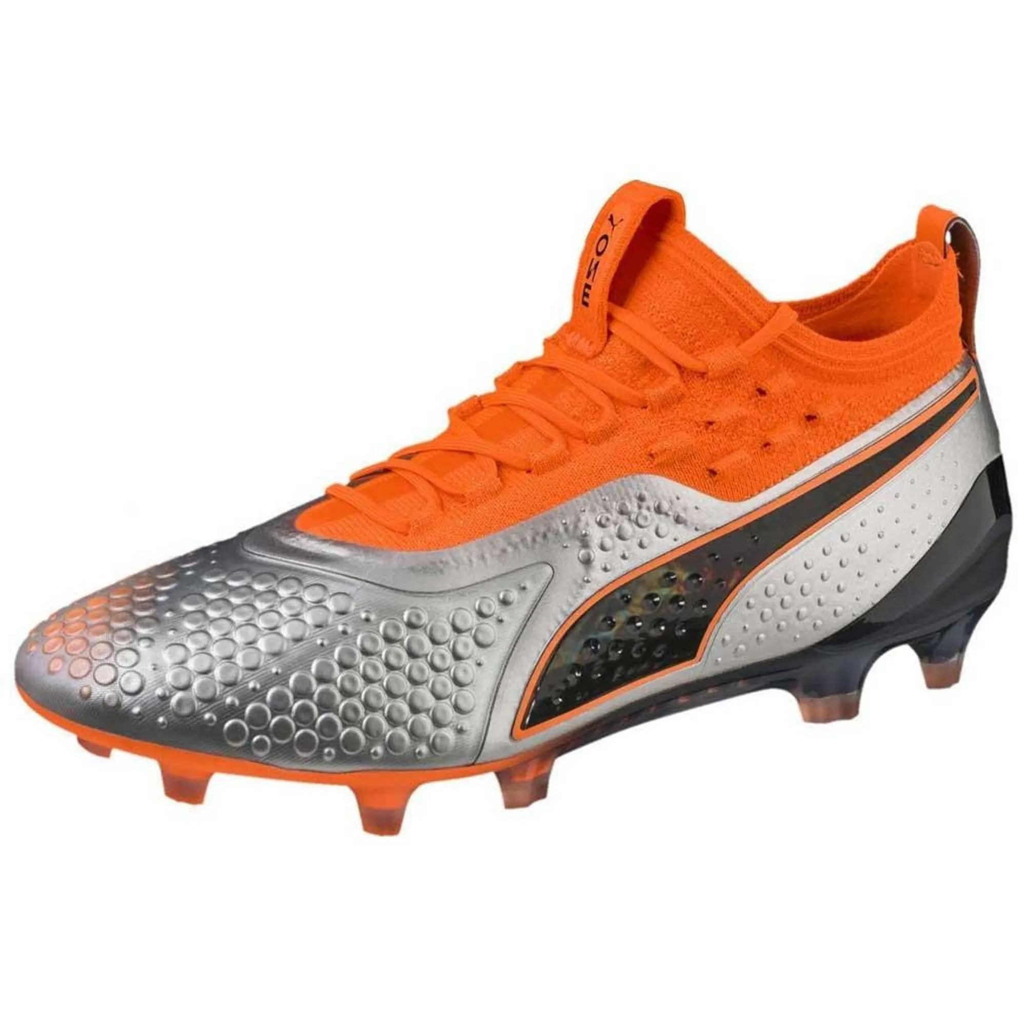 PUMA Herren SILVER-SHOCKING ORANGE-PU - Fussballschuhe Fußballschuh