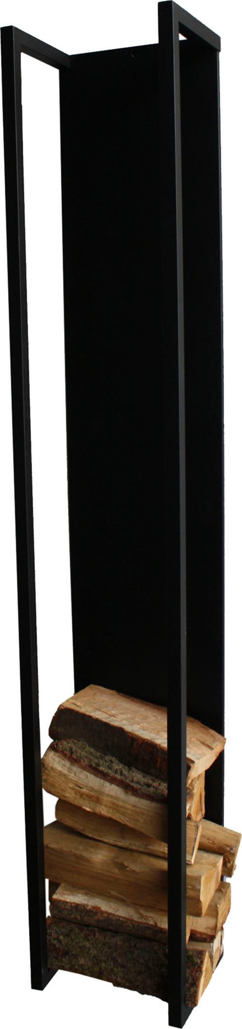 Spinder Design Wandregal CUBIC FIRE, 1-tlg., Holzlager aus Stahl