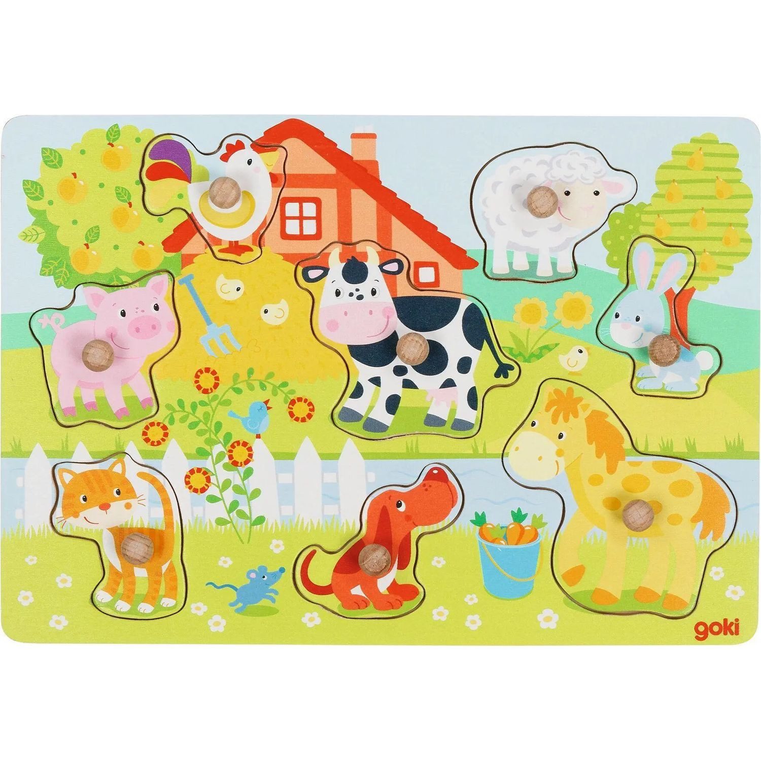Gollnest & Kiesel Puzzle Steckpuzzle Bauernhoftiere, Puzzleteile