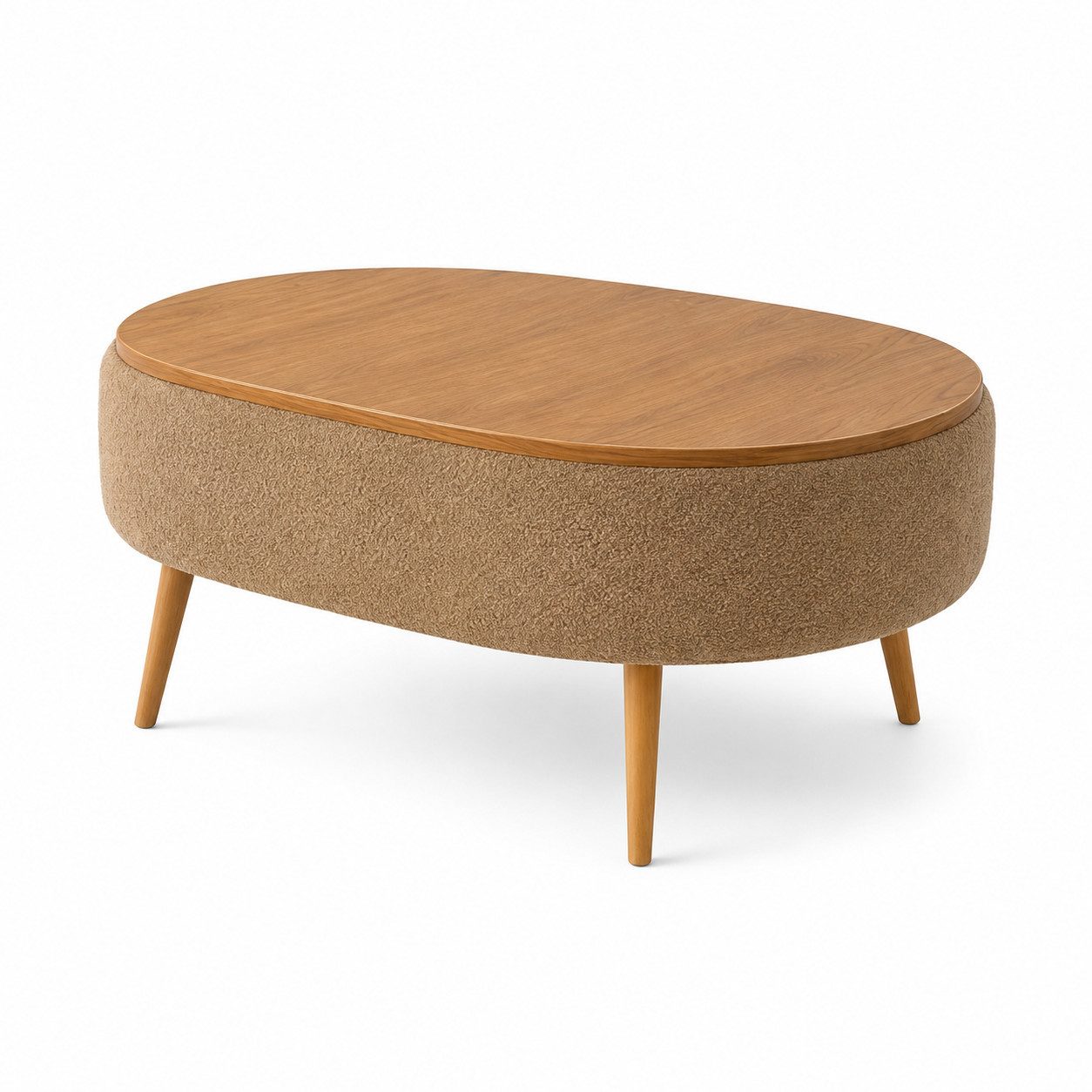 Skye Decor Couchtisch Snug Japandi (1-St), Teddy-Optik mit Stauraum