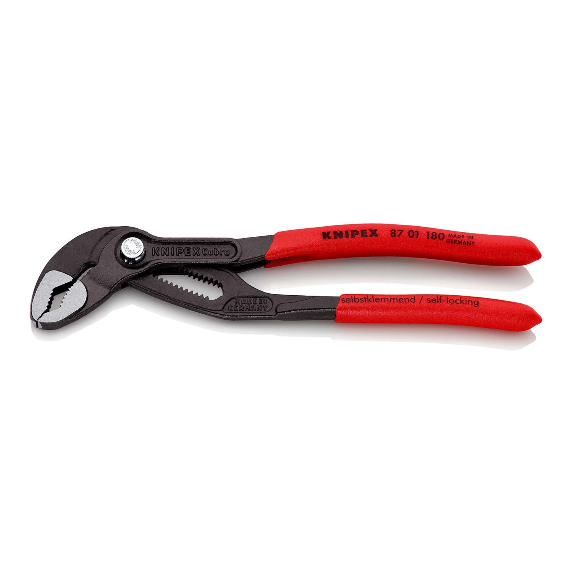 Knipex Wasserpumpenzange KNIPEX 87 01 180 Cobra® Hightech-Wasserpumpenzange mit rutschhemmendem