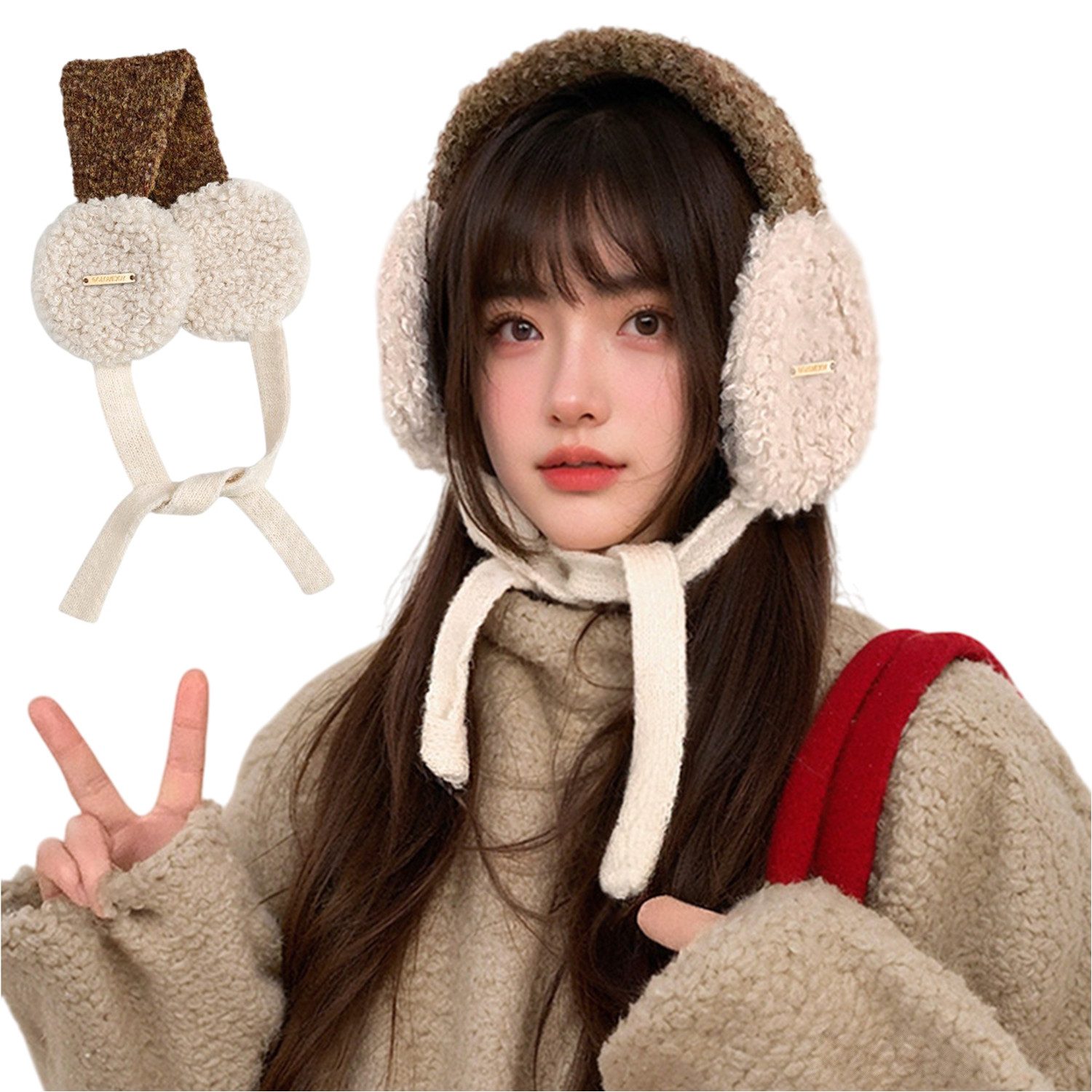 Refttenw Ohrenwärmer Damen Weiche Ohrenschützer ohne Bügel- Warme Kälteschutz& Anschmiegsam Leicht & faltbar