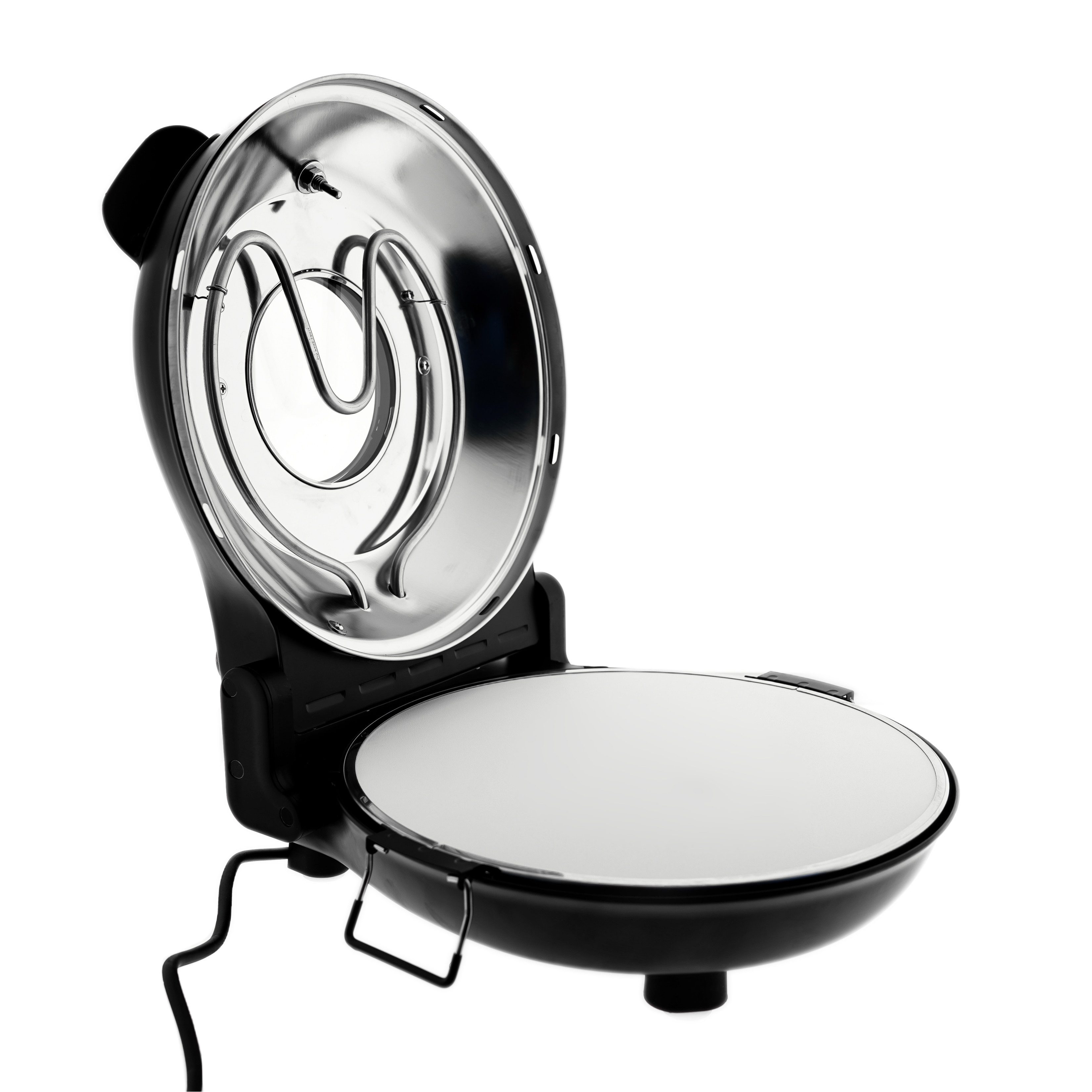Mulex Pizzaofen Steinbackofen 1200 W - Pizzastein ø30 cm, bis zu 400°C, 5 Temperaturstufen, Pizzastein ø30 cm
