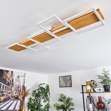 hofstein Deckenleuchte »Palermo« moderne Deckenlampe aus Metall/Holz/Kunststoff in Weiß