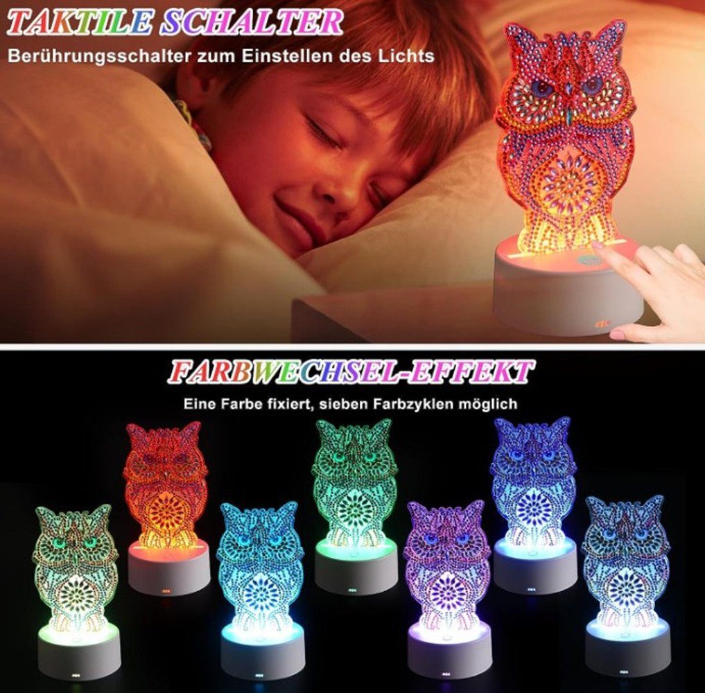 Kinder Deko Lampe Spielzeug Bastelset XDOVET Jahre,Diamond Mädchen LED, 5-12 für Nachtlicht Basteln Geschenke Painting mit Kreativset Geschenk Kreativ,