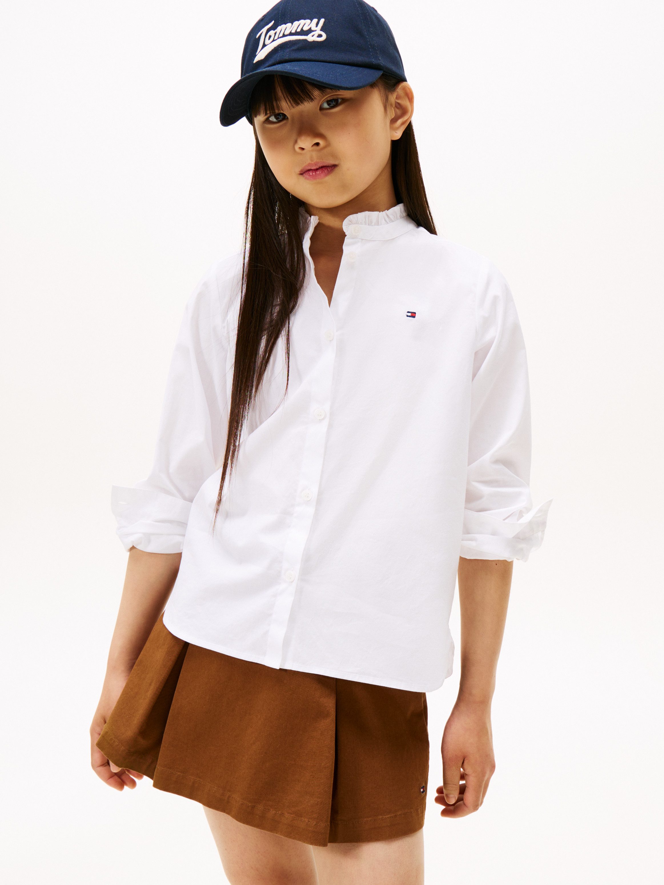 Tommy Hilfiger Langarmbluse RUFFLE COLLAR BLOUSE LS Kinder bis 16 Jahre