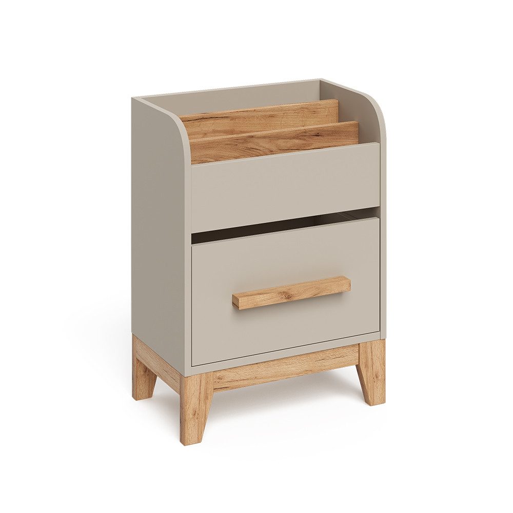 VitaliSpa® Bücherregal Malia, Cashmere/Artisan, 55 x 70 cm mit Schublade
