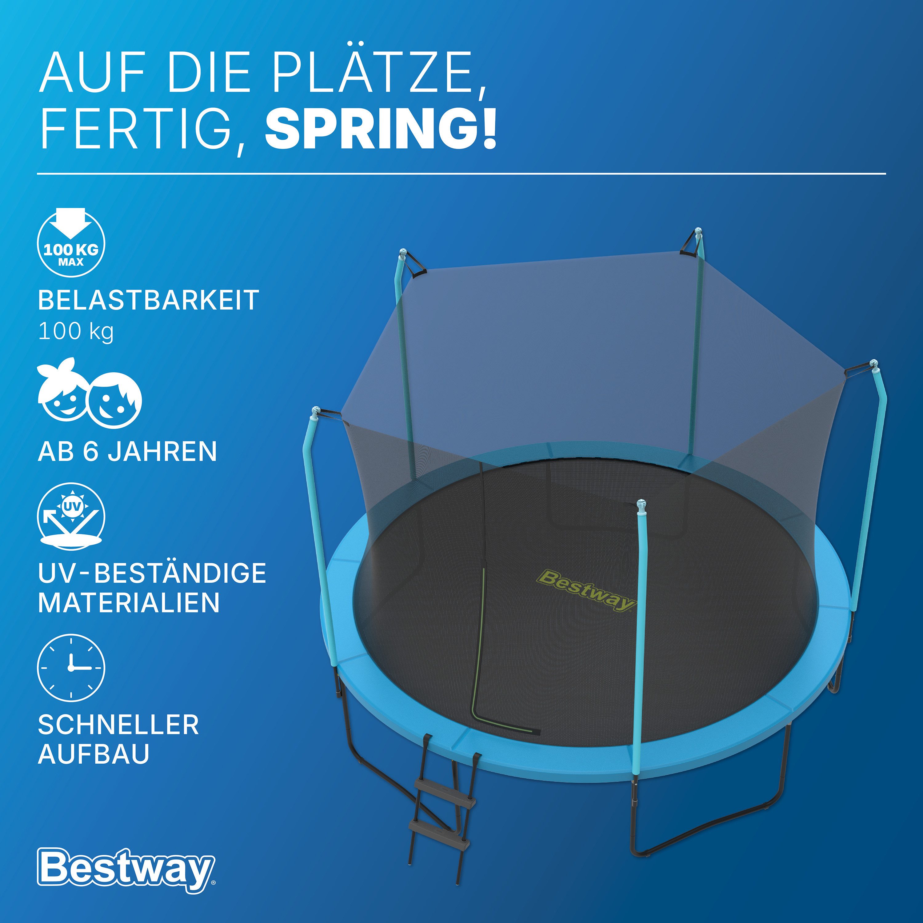 Bestway Gartentrampolin 59104 Trampolin Xtreme Air, (Spar-Set, 1 tlg., Spar Set), Ø 366 x 278 cm