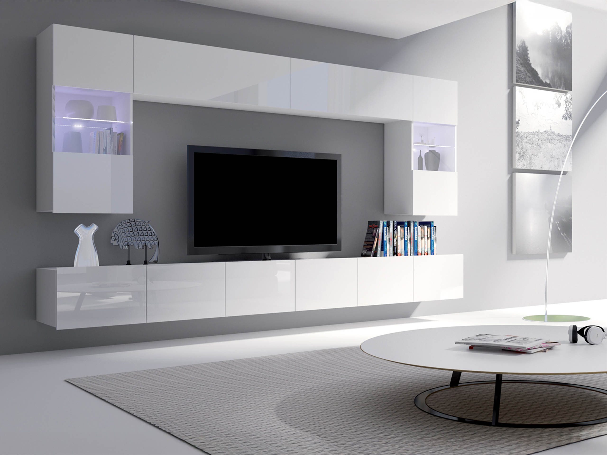 MIRJAN24 Wohnwand Calabrini I, (6er-Set, 2x TV-Lowboard, 2x Wandregal, 2x H günstig online kaufen