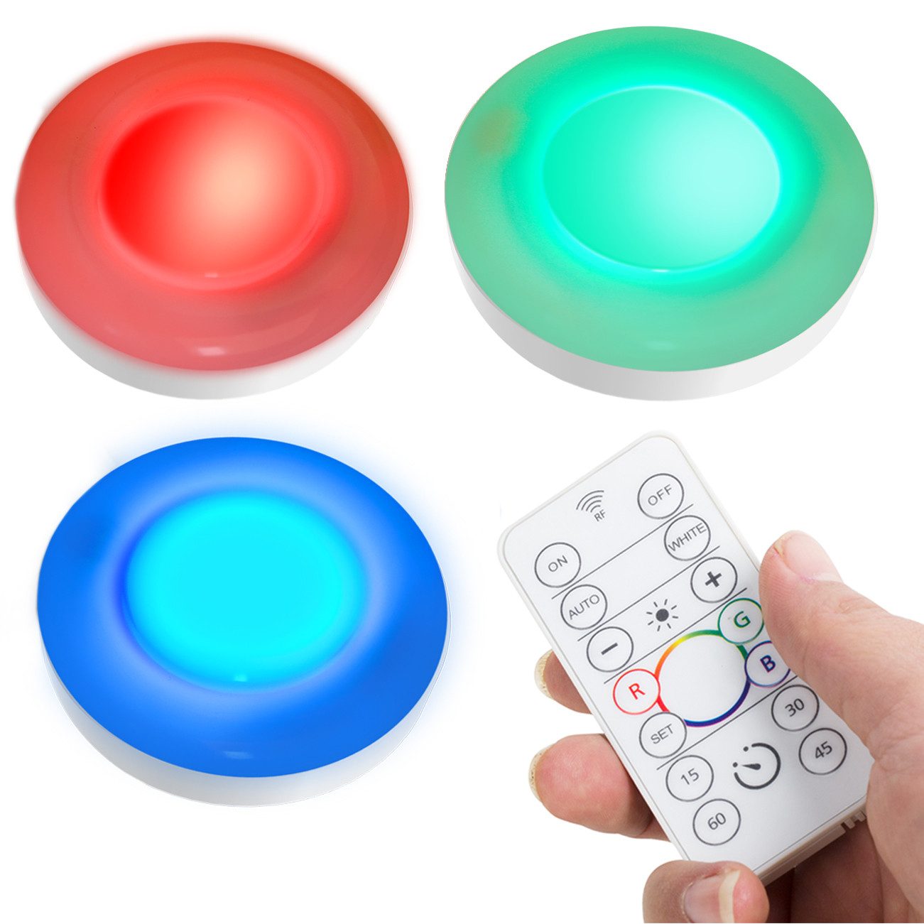 Northpoint LED Deckenspots mit Batterie 3er-Set für Außen