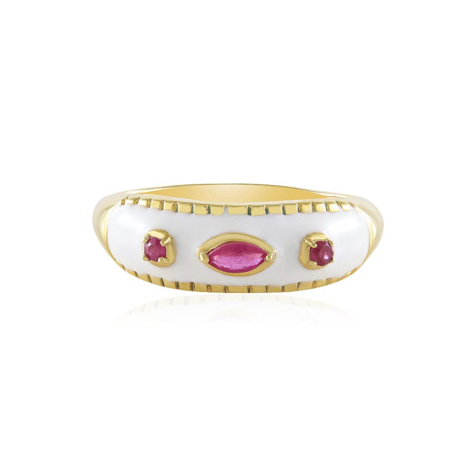 Silberring Madagaskar Rubin Goldplattierter Silberring