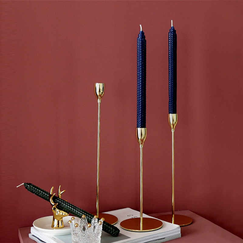 PUCHIKA Kerzenständer (3er Set), 33/28/23cm aus hochwertigem Metall, Keine Montage erforderlich
