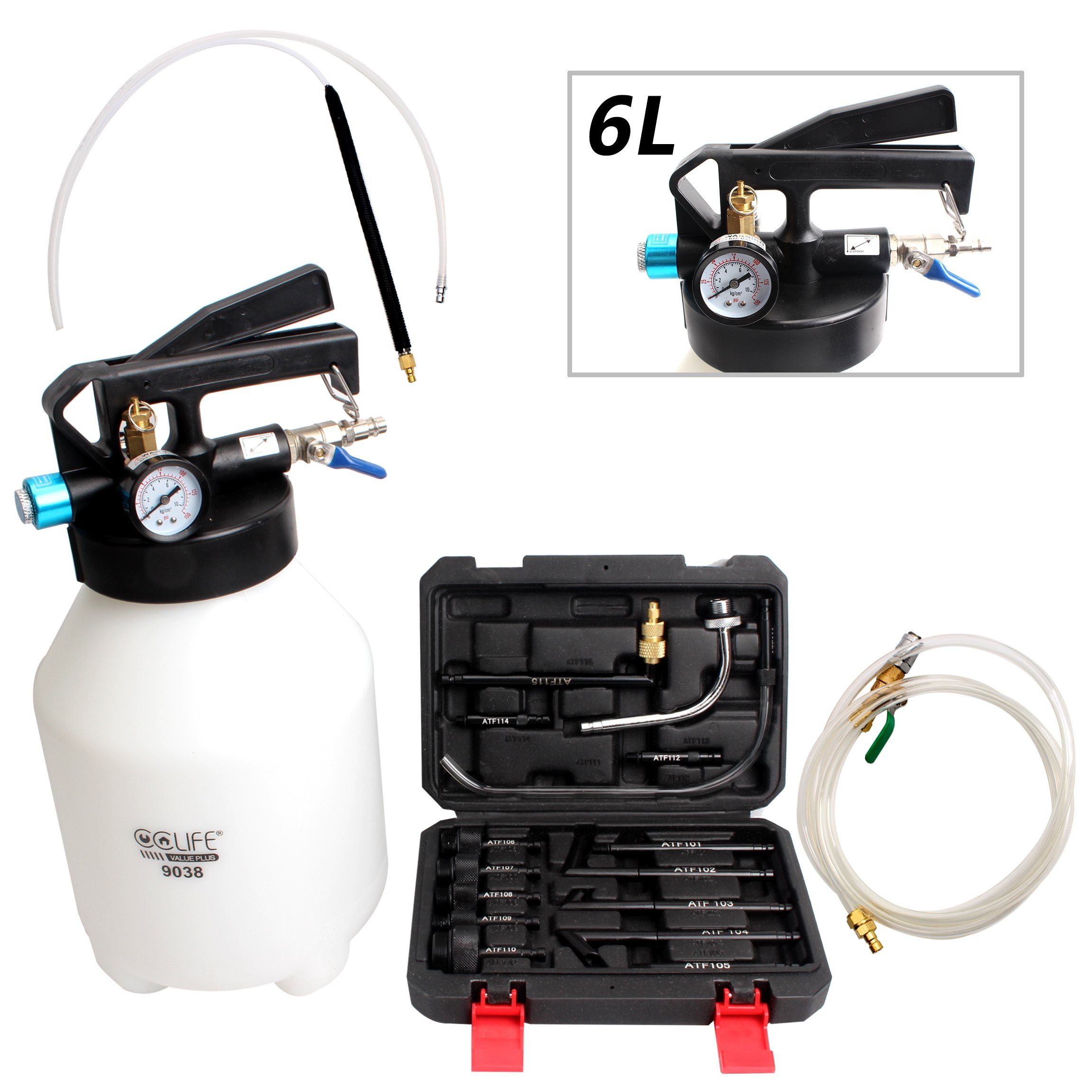 CCLIFE Ölabsaugpumpe Druckluft Ölwechsel Gerät Öleinfüllgerät Ölabsauger 6L/10L