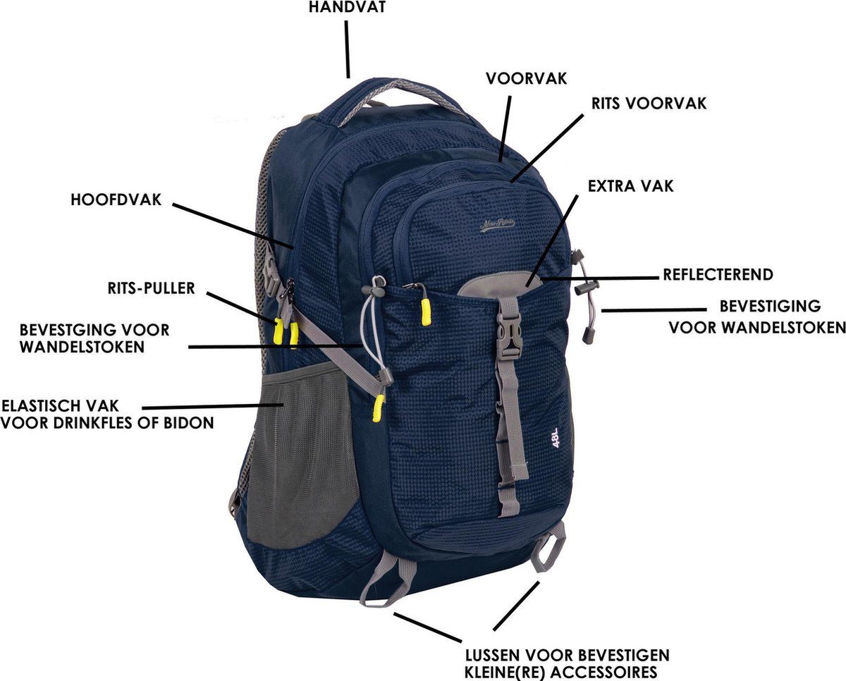 NEW REBELS Rucksack Kinley 48 L Nylon (3-tlg), mit Laptopfach