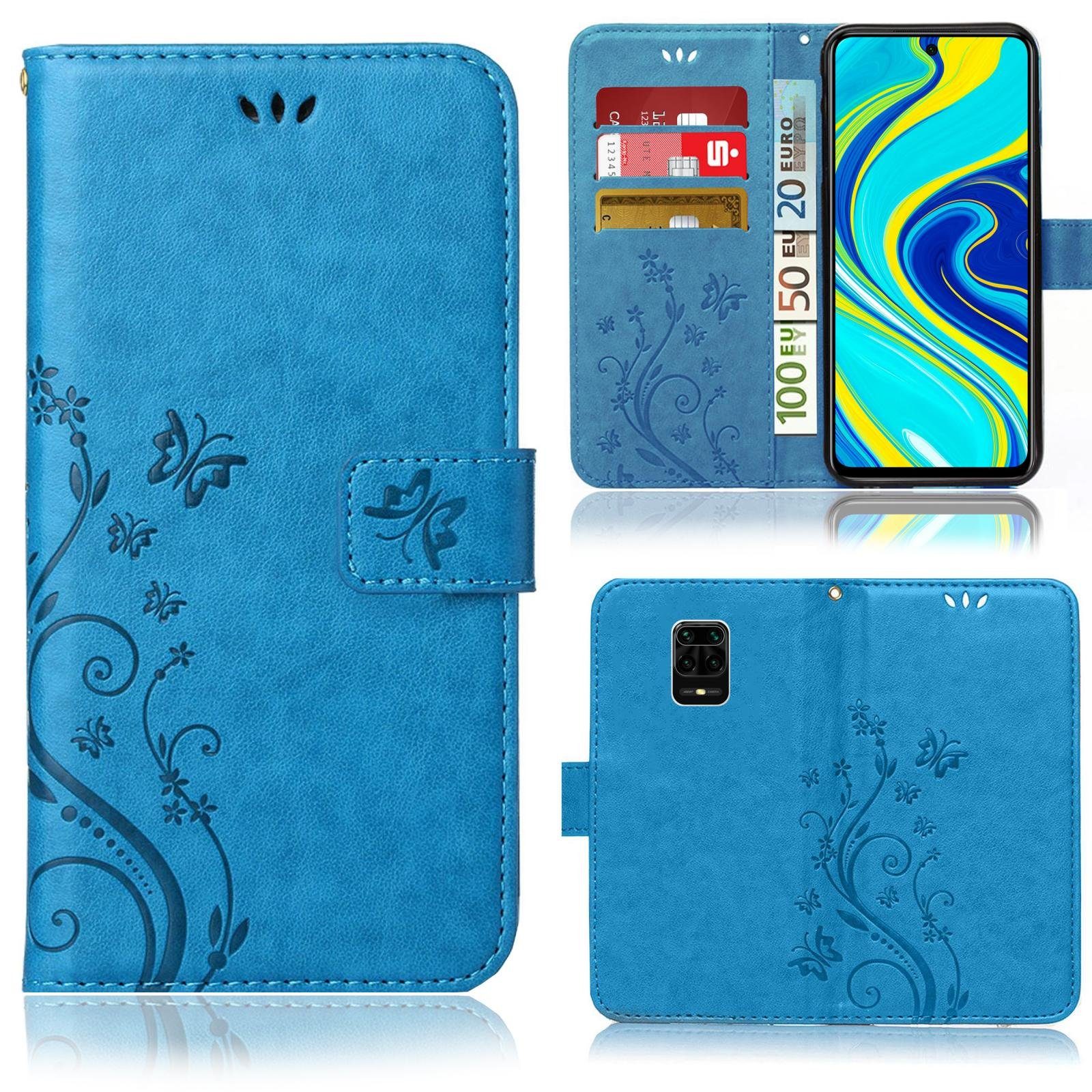 Numerva Handyhülle Bookstyle Flower für Xiaomi Redmi Note 9s / Pro, Handy Tasche Schutzhülle Klapphülle Flip Cover mit Blumenmuster