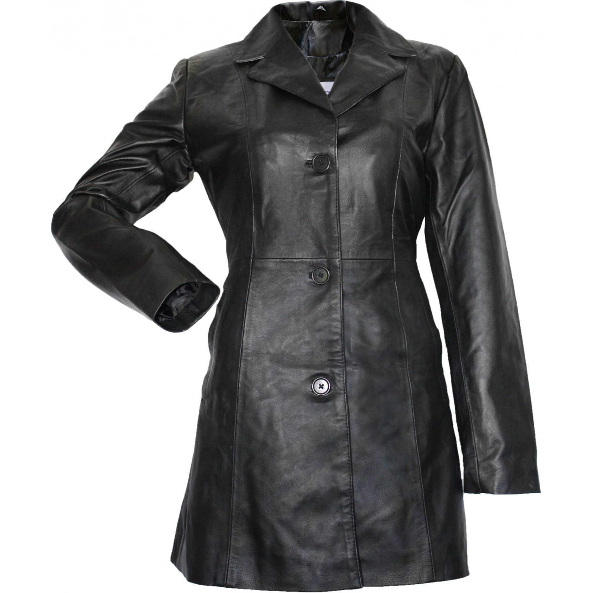 German Wear Ledermantel Trend 418C Damen Ledermantel Jacke aus Lamm Nappa L günstig online kaufen