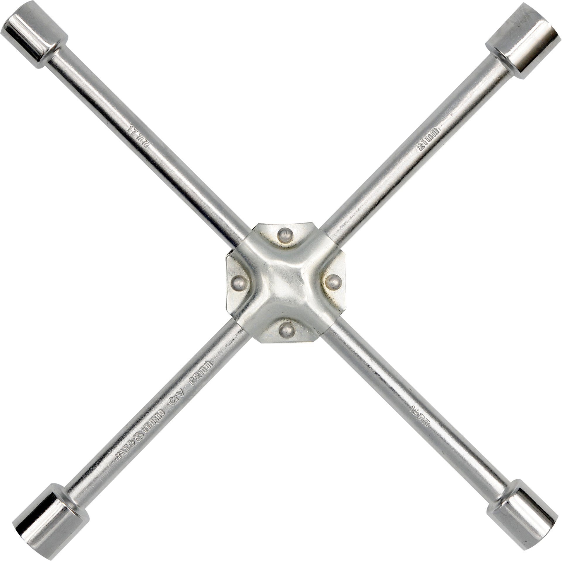 Yato Radmutternschlüssel Kreuzradschlüssel verstärkt 17x19x21x22 mm (komplett)