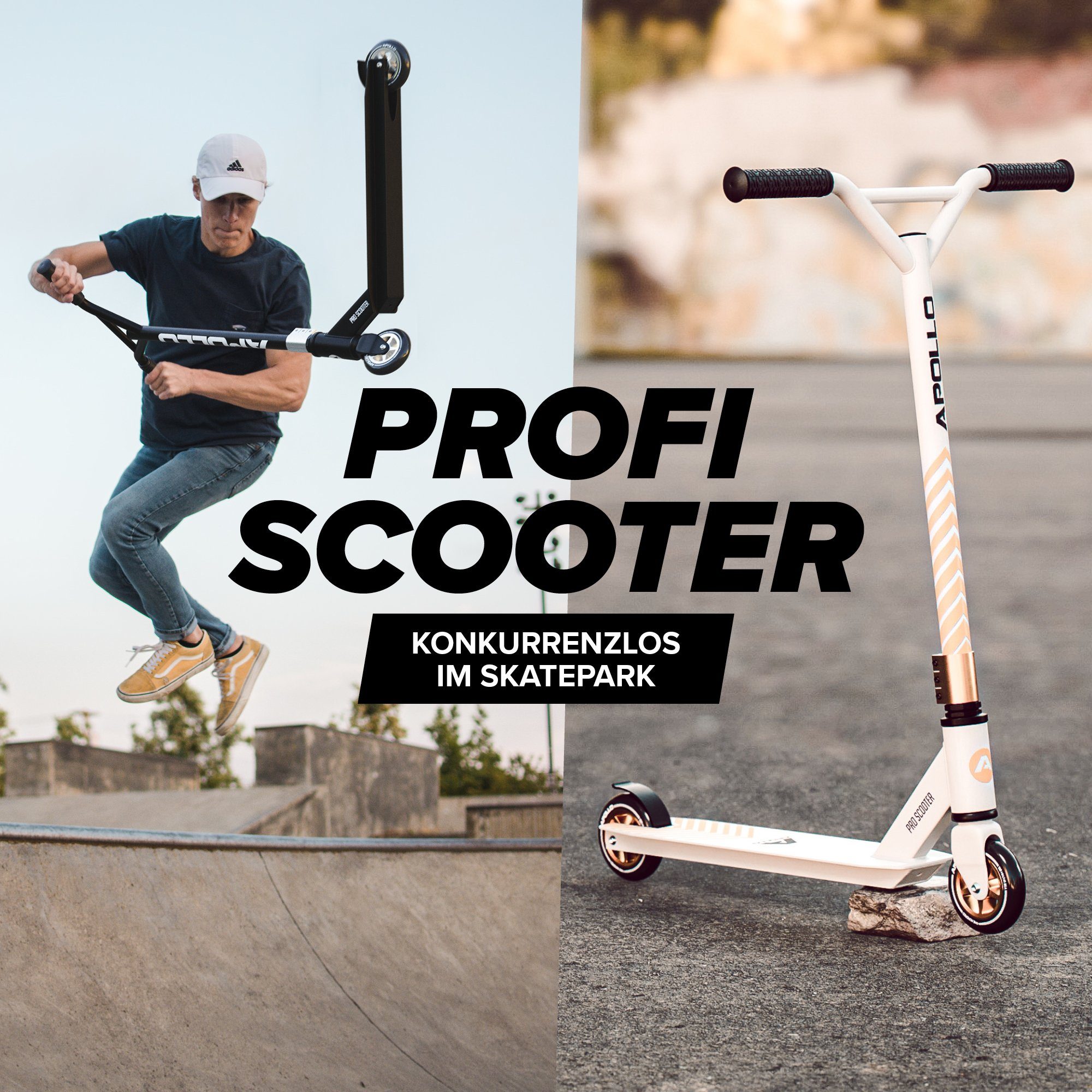 Apollo Stuntscooter Kinder Freestyle Kickscooter Genius Pro, Kinderroller Trick Roller Kinder und Erwachsene